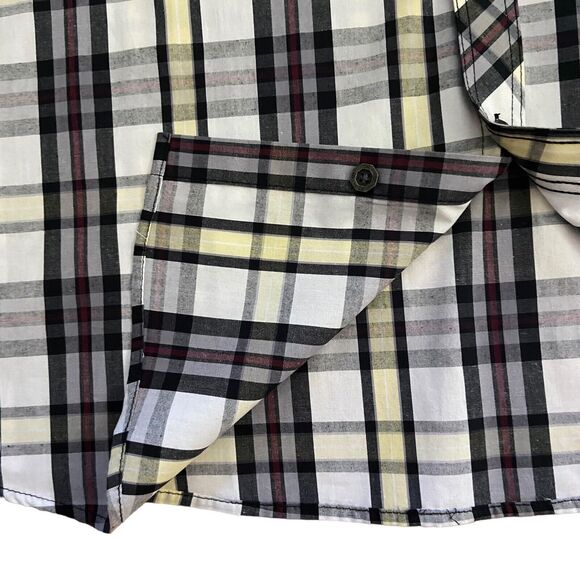 Smoke Rise Men Plaid Button Up Roll Up Long Sleeves Shirt Size 3XL 100% Cotton - Picture 16 of 16